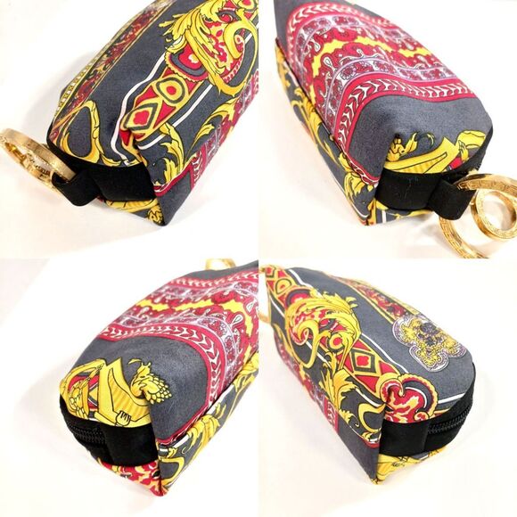 Versace (Authentic) Multi-Color Filigree Motif & Gold Accent Small Clutch Pouch - Picture 6 of 8